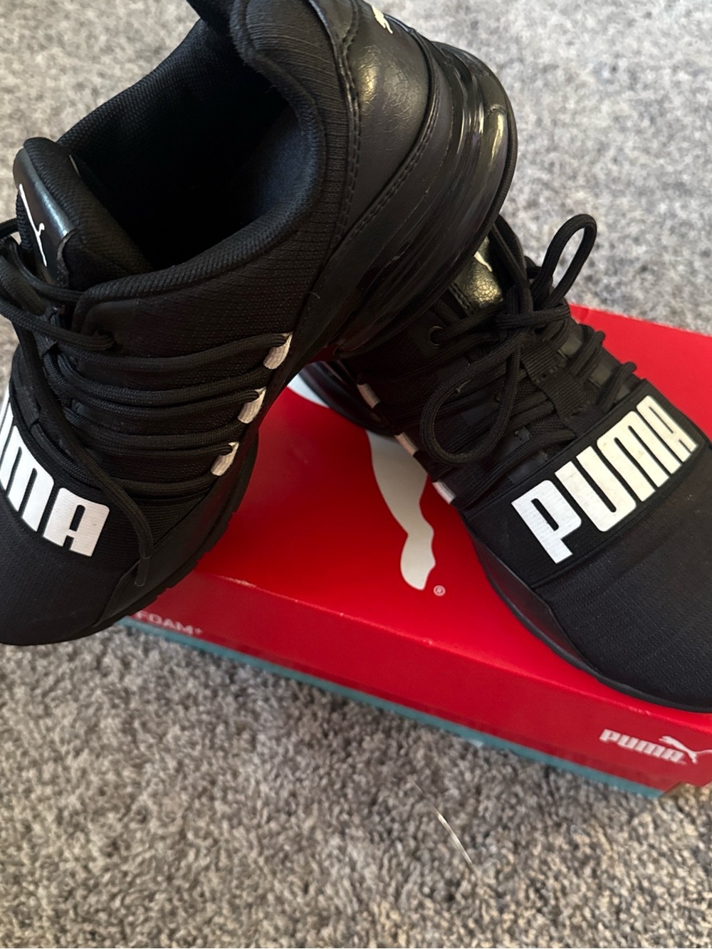 Puma Black and White Logo Sneakers